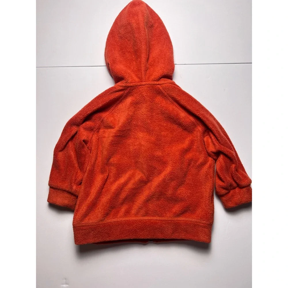 Patagonia Micro D Fleece Hoodie Kids 12M Orange Full Zip Hooded Jacket 0793